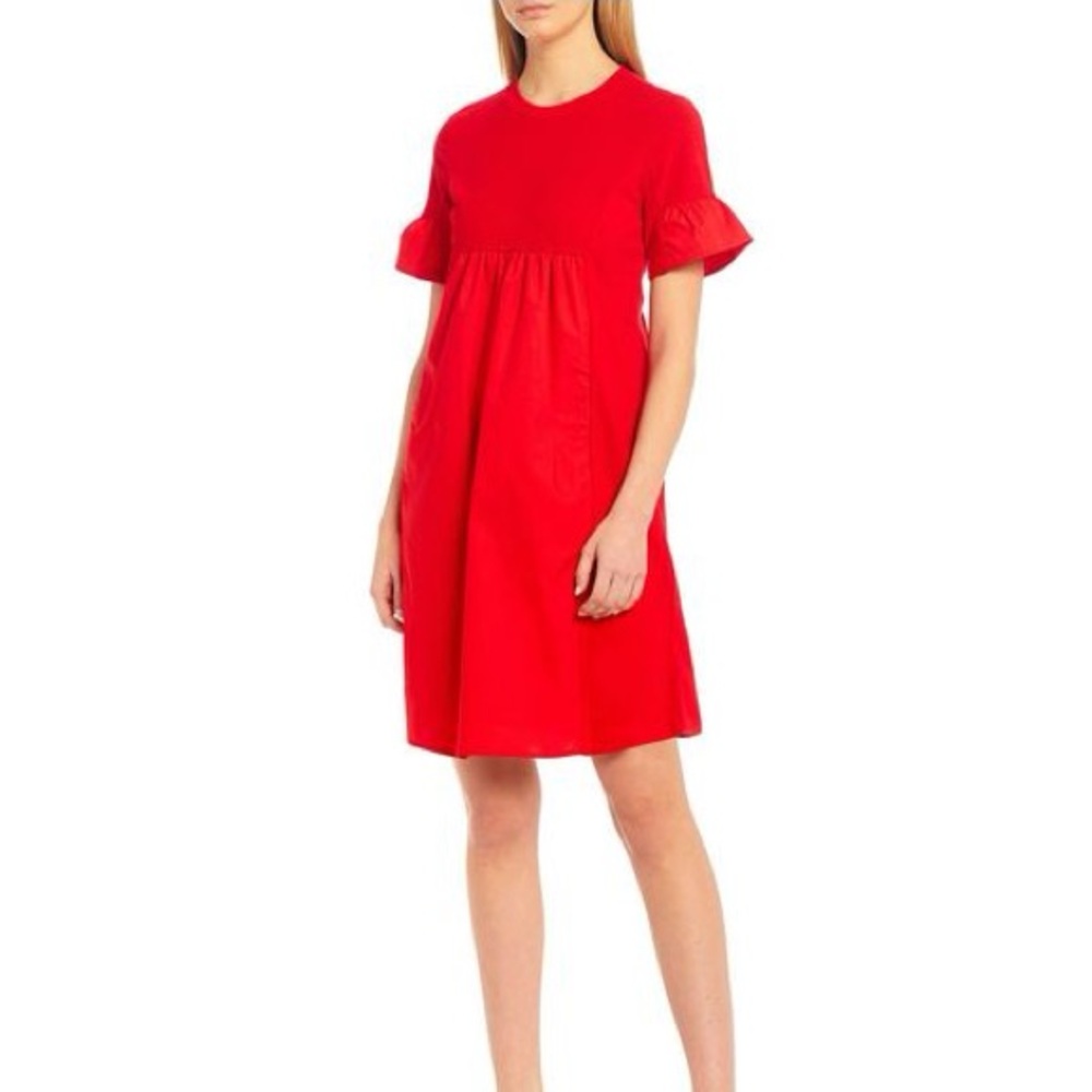 English factory Red Ruffle Sleeve Dress